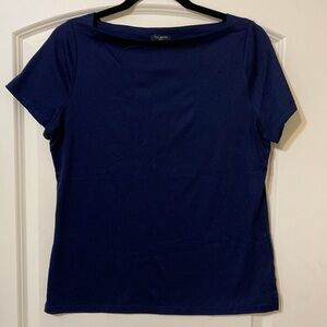 Talbots Petites Short Sleeve Tee in Navy